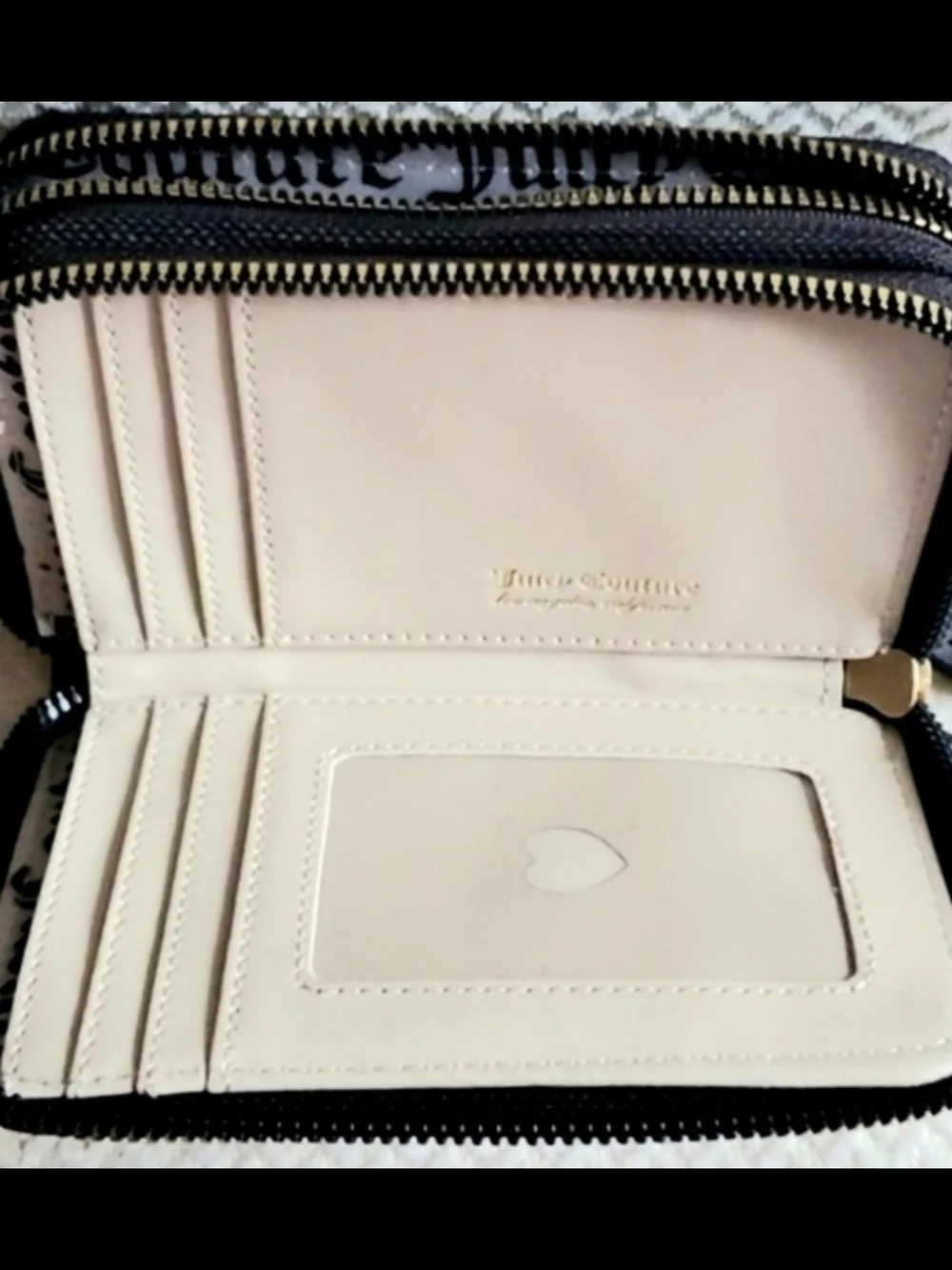 Juicy Couture Dusty Blush and Chocolate Double Zip Around Wallet-NWT!